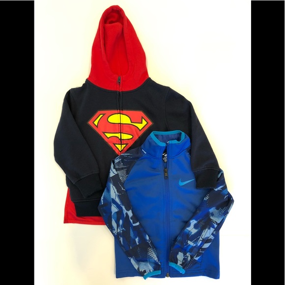 Nike Other - Boys bundle sz4 Superman & Nike zip up tops